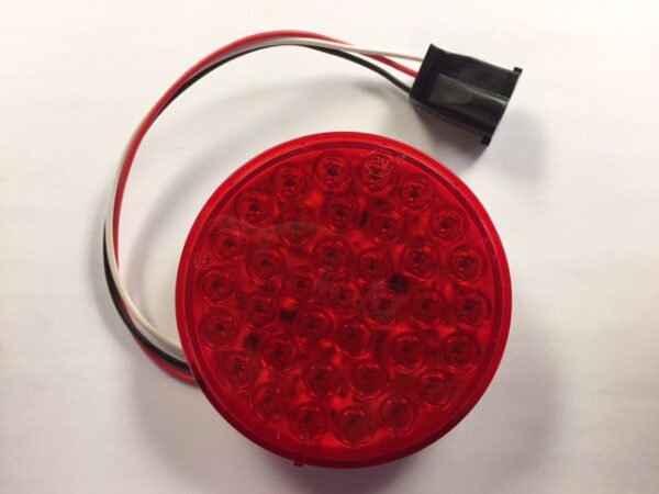 4" Round Red LED Bullseye Tail/Turn Light with Plug 417YR-P