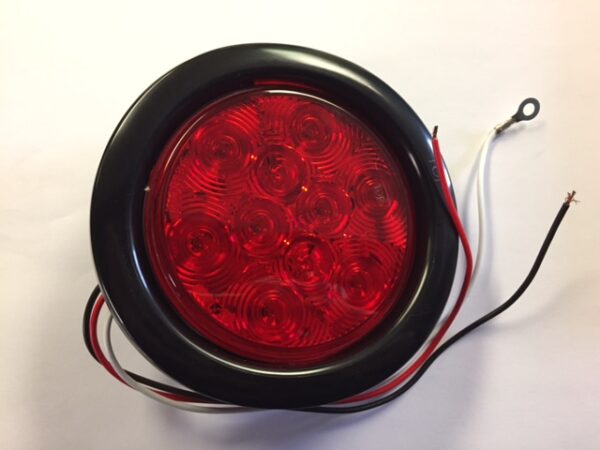 4" Round Red LED Stop/Turn/Taillight with Grommet and Pigtail 5624110